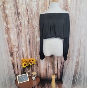 Off shoulder long sleeved blouse